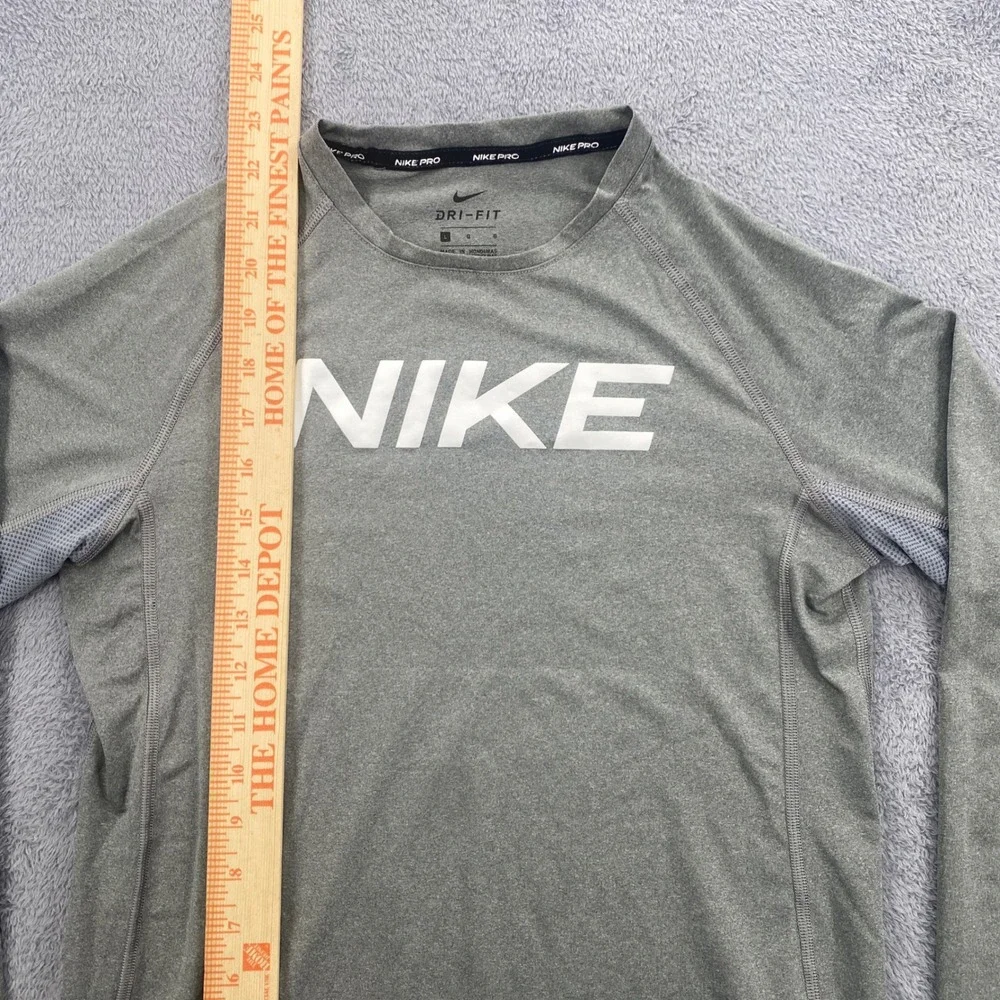 Nike Pro Dri-FIT Long Sleeve Shirt Kids Large Gray Athletic Training Top